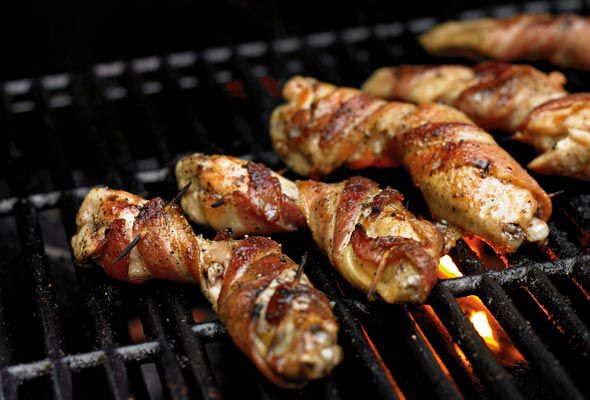 Bacon wrapped chicken wings