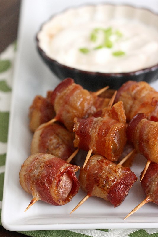 acon Wrapped Potato Bites with Chipotle Sour Cream